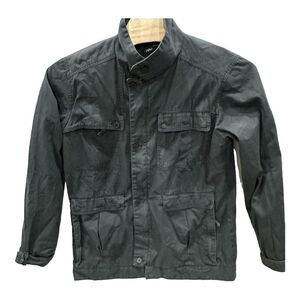 Nau Temp Canvas Military Style Utility Jacket Women's XL Adj Cuffs Pockets Black